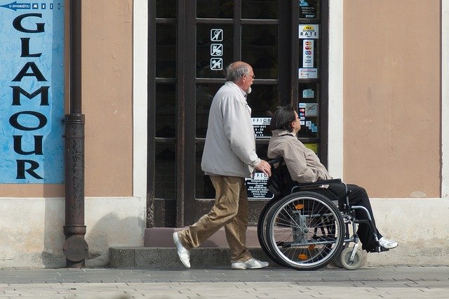 Disabled man in wheelchair