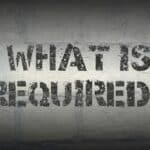 what is required question stencil print on the grunge white brick wall