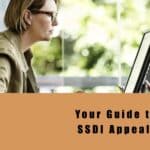 a woman looking at a computer with a text that says your guide to ssdi appeal process
