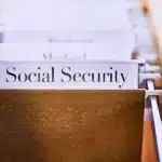 A file folder tab labeled Social Security. Continuing Disability Reviews